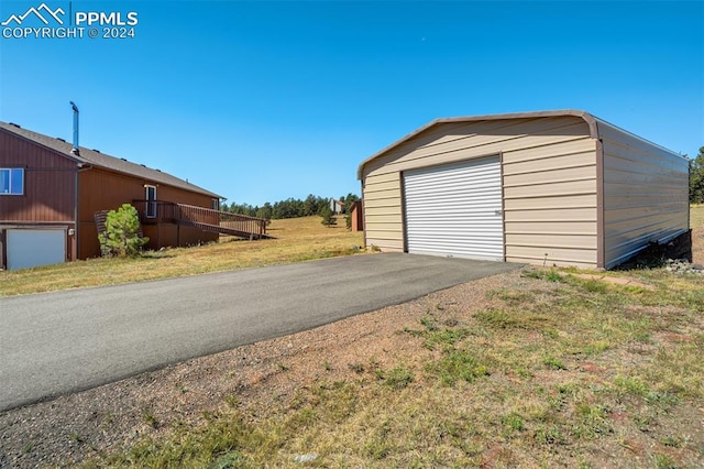 garage with wooden walls