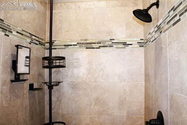 bathroom with tiled shower