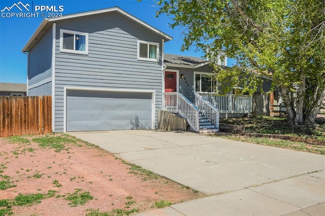 view of front of house with a garage