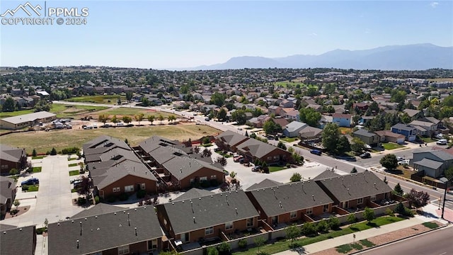 drone / aerial view with a mountain view