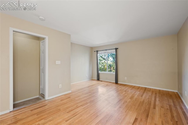 empty room featuring light hardwood / wood-style floors