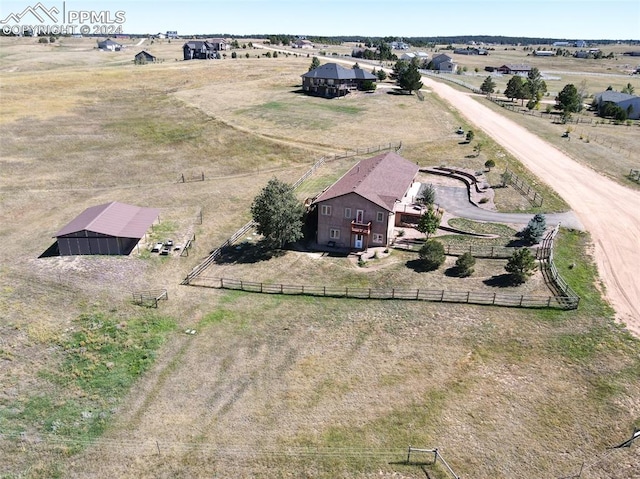 bird's eye view featuring a rural view