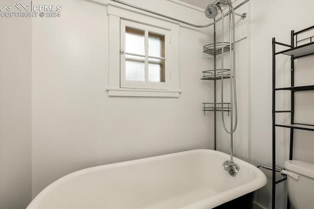 bathroom featuring a bathtub and toilet