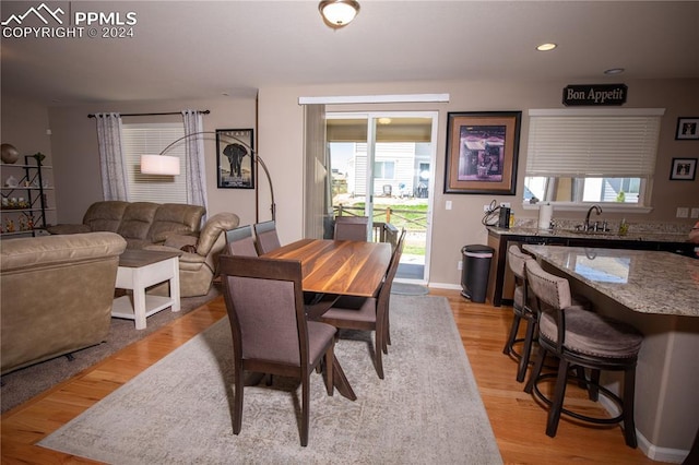 6777 Ironwood Tree Cir, Colorado Springs, CO 80927 - dining room featuring light wood-style floors and recessed lighting