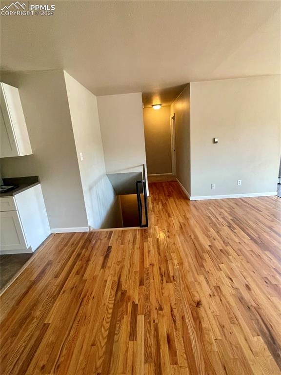 interior space with light hardwood / wood-style flooring