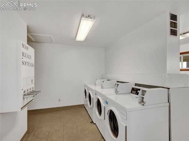 laundry room featuring washing machine and clothes dryer