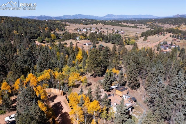 aerial view featuring a mountain view