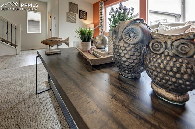 dining area featuring wood-type flooring