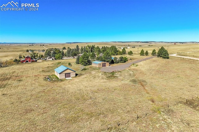 drone / aerial view with a rural view