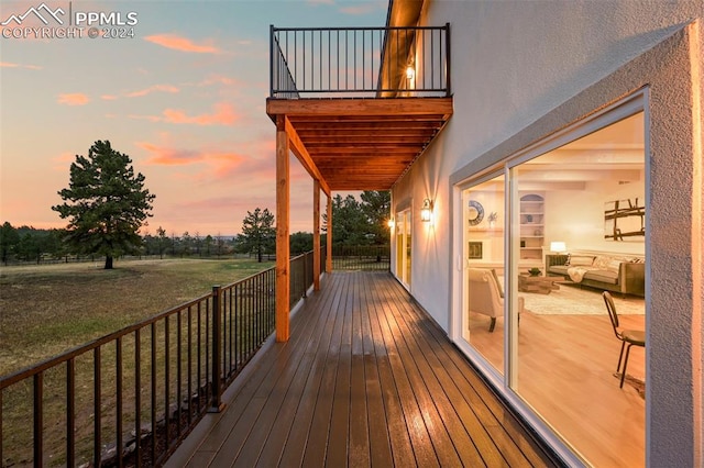 view of deck at dusk