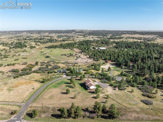 bird's eye view with a rural view