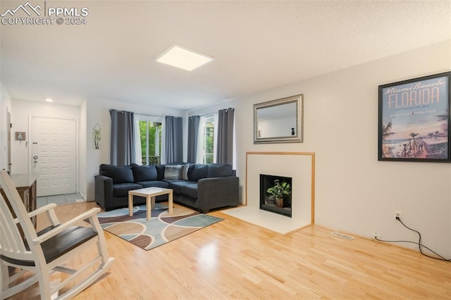 living room featuring hardwood / wood-style flooring