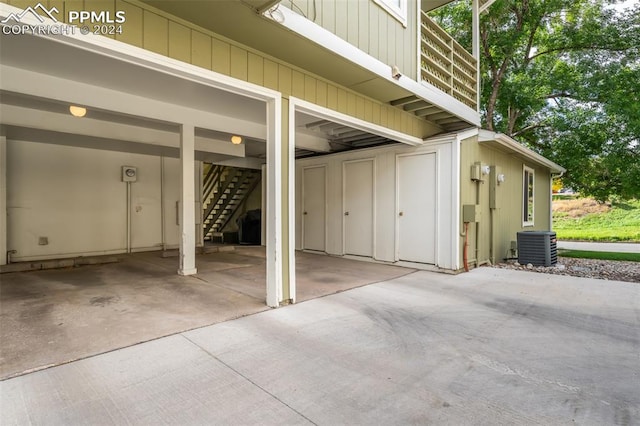 garage with cooling unit