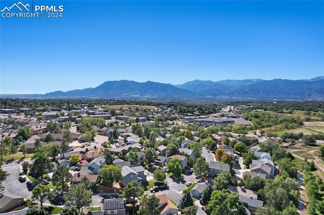 aerial view with a mountain view