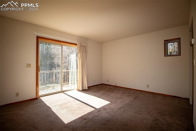 view of carpeted spare room