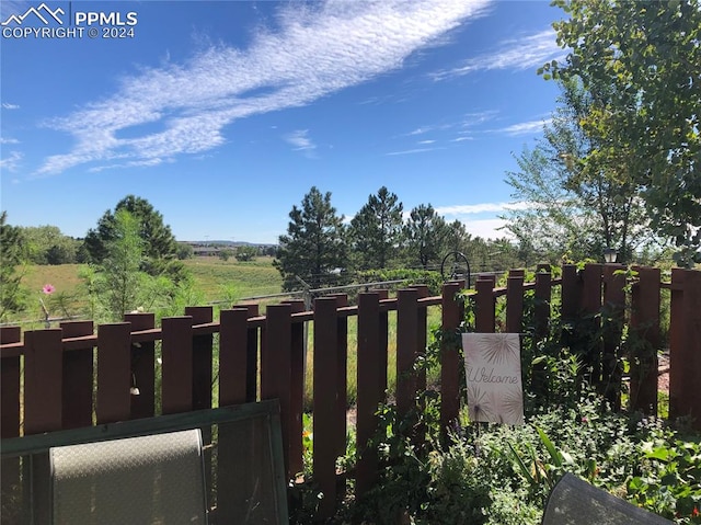 view of yard featuring a rural view