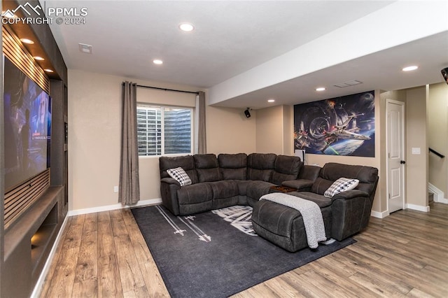 living room featuring hardwood / wood-style flooring