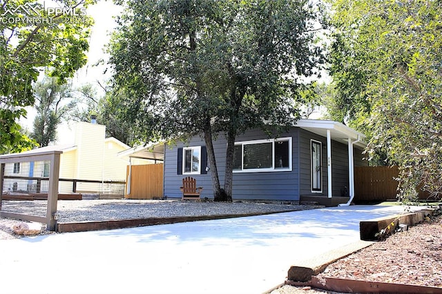 view of front facade with a patio