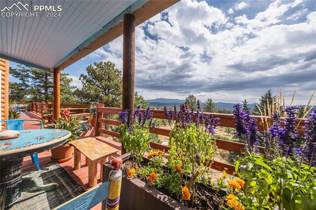 exterior space with a mountain view