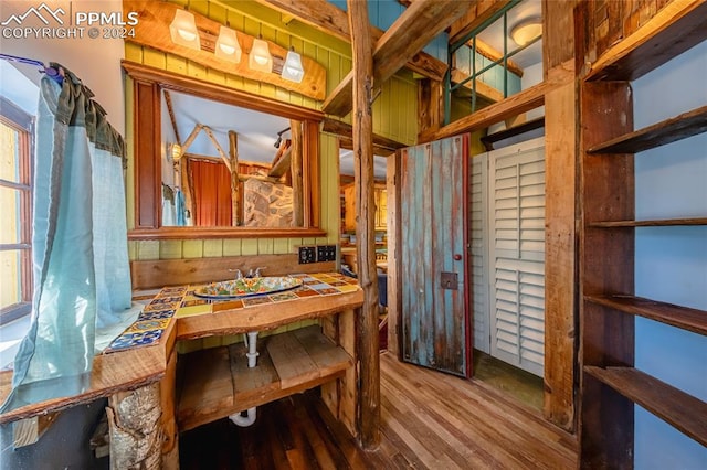 bathroom featuring hardwood / wood-style floors