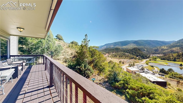 balcony with a mountain view