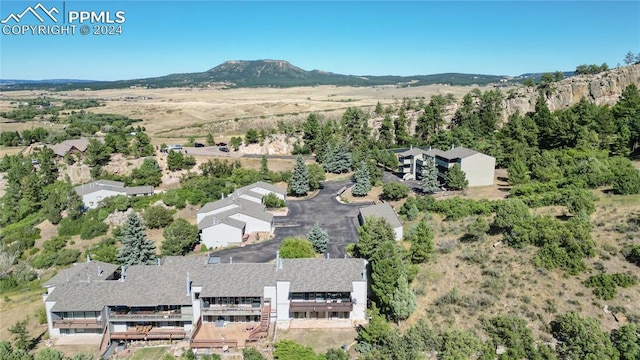 aerial view with a mountain view