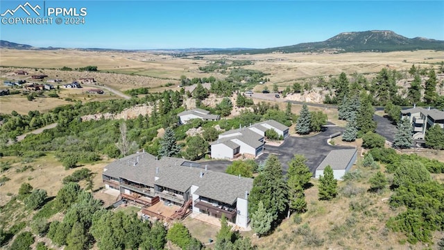 aerial view with a mountain view