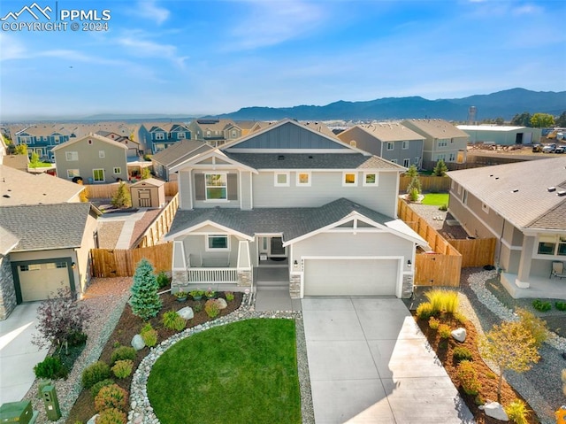 8032 Wheatland Dr, Colorado Springs, CO 80908 - traditional-style house with a residential view, a porch, and fence