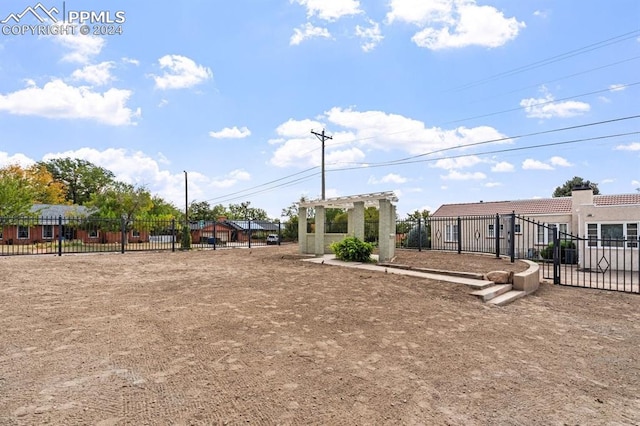 view of yard featuring a pergola