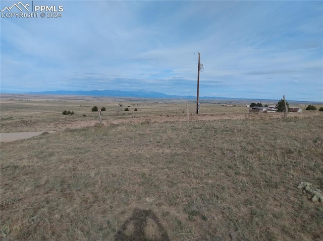 view of yard with a rural view