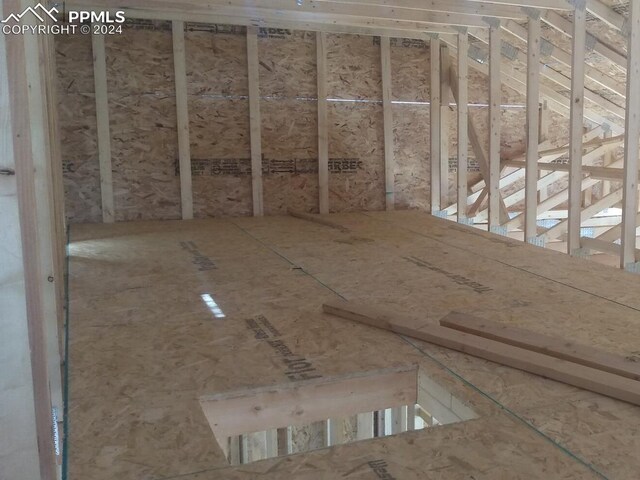 view of unfinished attic