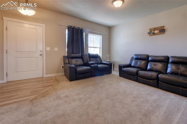 living room featuring carpet flooring