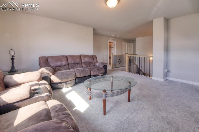 living room with carpet