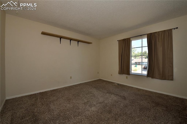 spare room with carpet floors and a textured ceiling