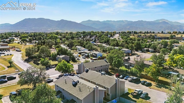 aerial view featuring a mountain view