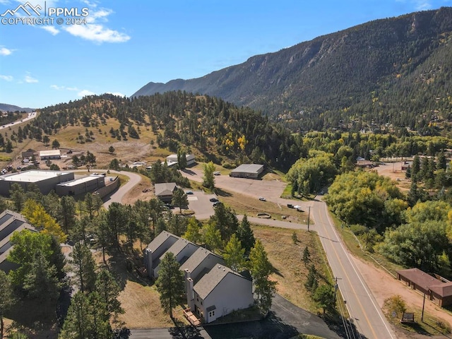 aerial view with a mountain view