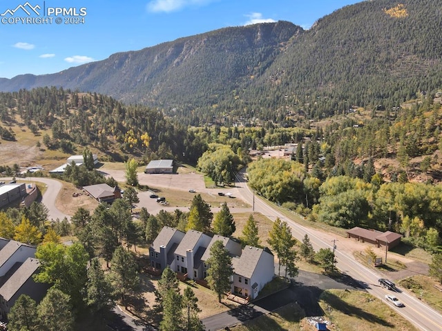 bird's eye view with a mountain view