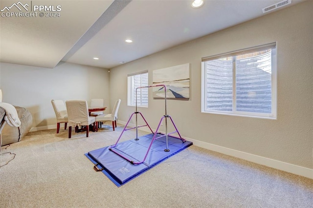 playroom with carpet flooring