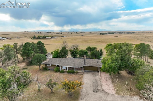 drone / aerial view featuring a rural view