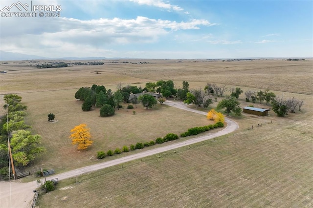 bird's eye view with a rural view