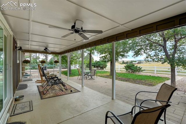 view of patio / terrace with ceiling fan