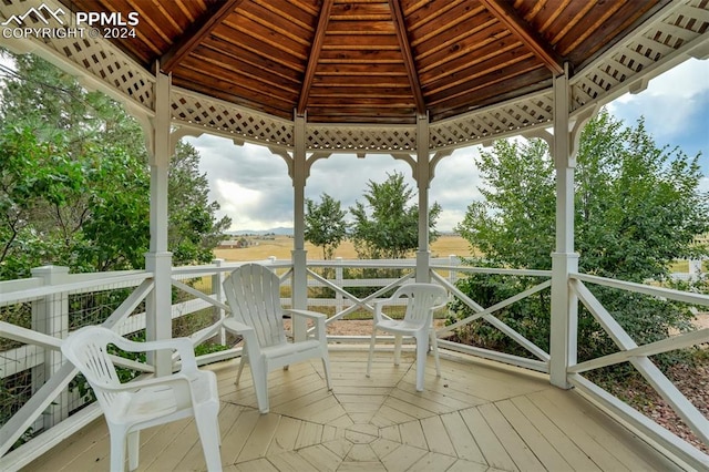 deck with a gazebo