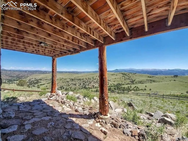 view of patio / terrace featuring a rural view