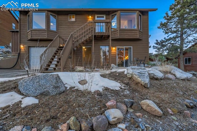 view of front of home with a garage