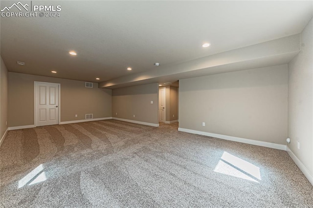 interior space featuring carpet floors