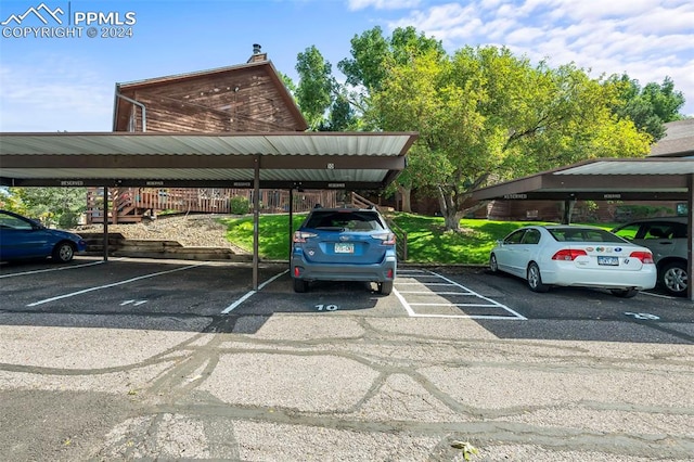 view of parking featuring a carport