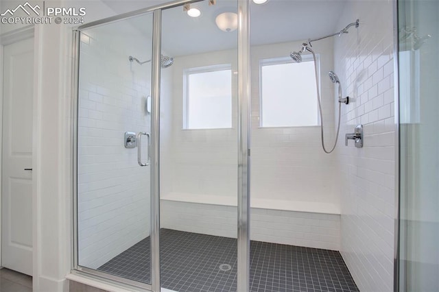 bathroom with walk in shower