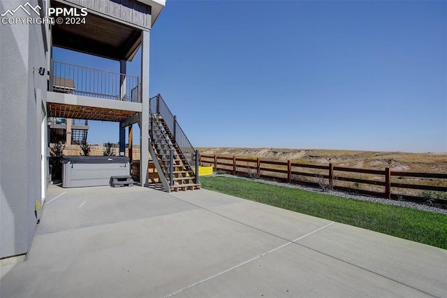 view of patio featuring a rural view