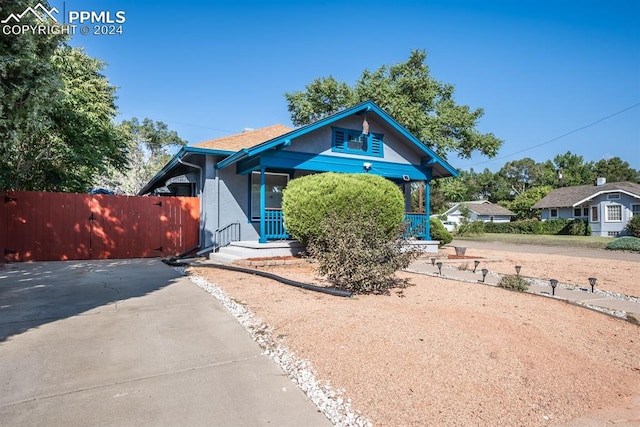 view of front of home with a porch