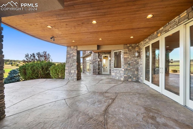 view of patio with french doors